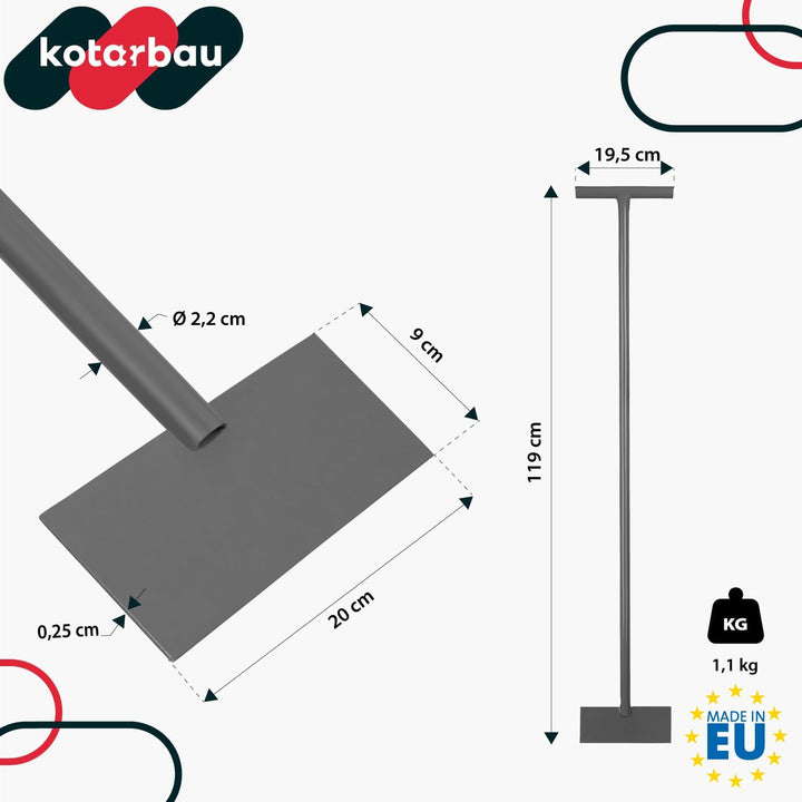 KOTARBAU® Eisschaber 90 x 200 mm Metall Eisstösser mit Stiel 120 cm Eeisscharre Grau Eishacker Eisst