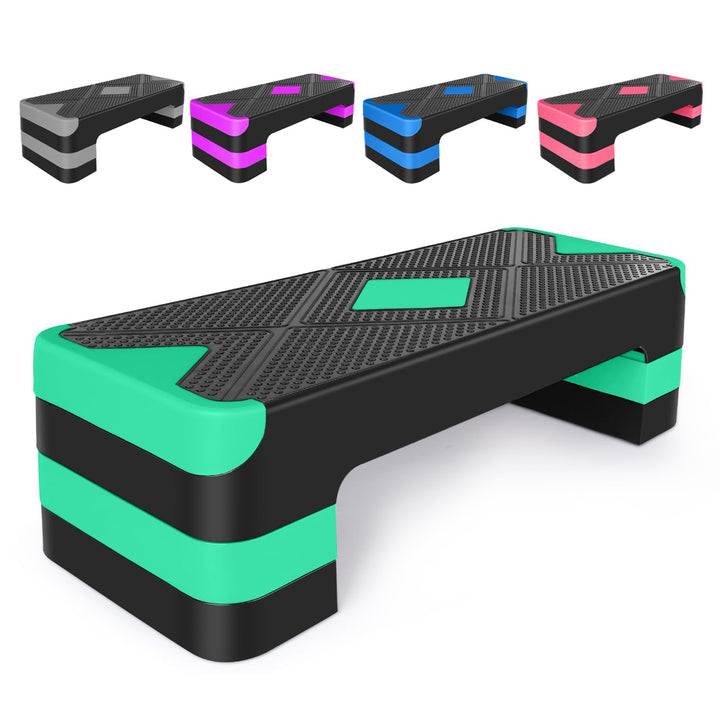 Aerobic Steppbrett Höhenverstellbar Stepper mit 3 Stufen 10/15/20cm, rutschfest Fitness Step-Bench f