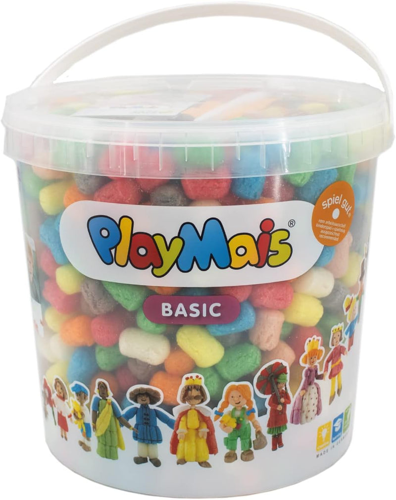 PlayMais Basic 1000 Bastelset für Kinder ab 3 Jahren | Basteleimer mit über 1000 Stück zum Basteln |