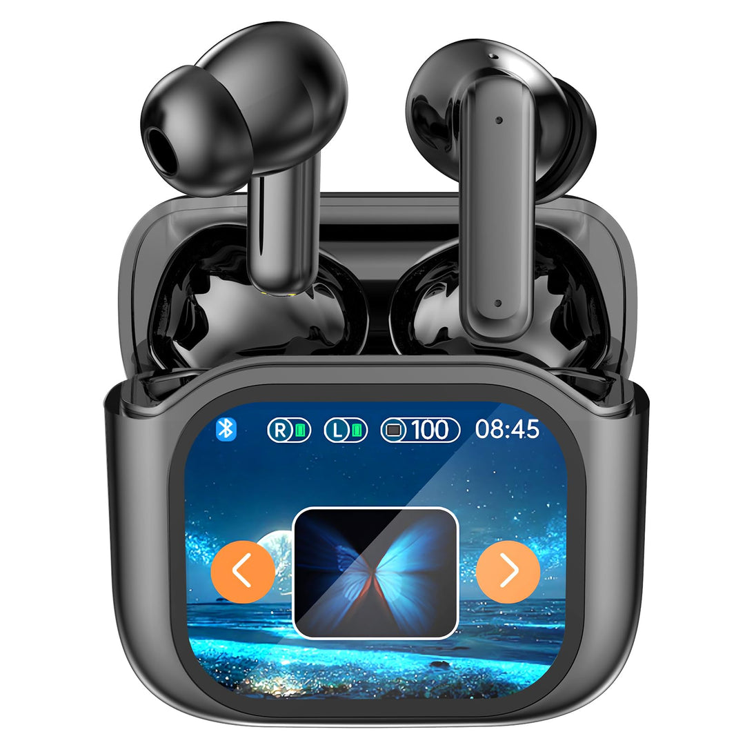 Übersetzer Kopfhörer – Translator Earbuds für Echtzeitübersetzung mit LCD-Touchscreen, unterstützt 1