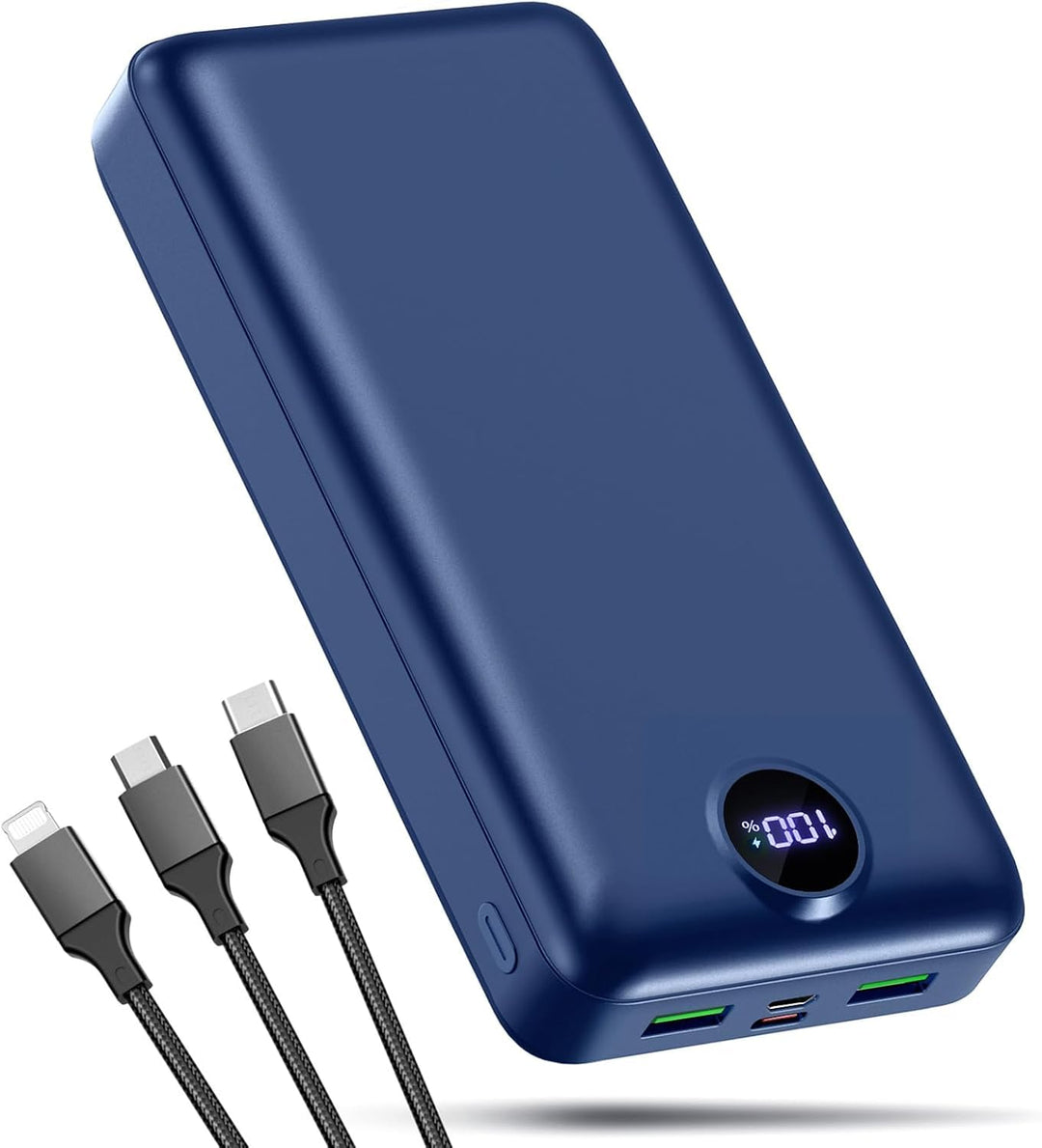 PowerBank 50000mAh grosse kapazität, Externer Akku 22,5W schnelles Aufladen LED Display USB-C 3 Ausg