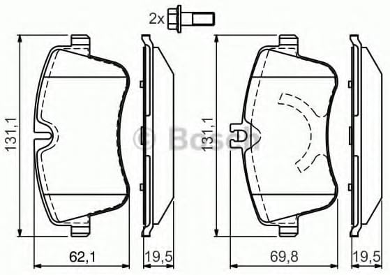 Bosch BP274 Bremsbeläge - Vorderachse - ECE-R90 Zertifizierung - vier Bremsbeläge pro Set
