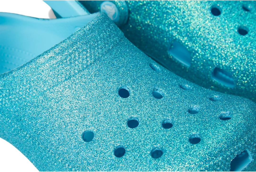 Crocs Unisex Kinder Classic Glitter Clog K Holzschuh 22.2 cm Getöntes Glas, 22.2 cm Getöntes Glas