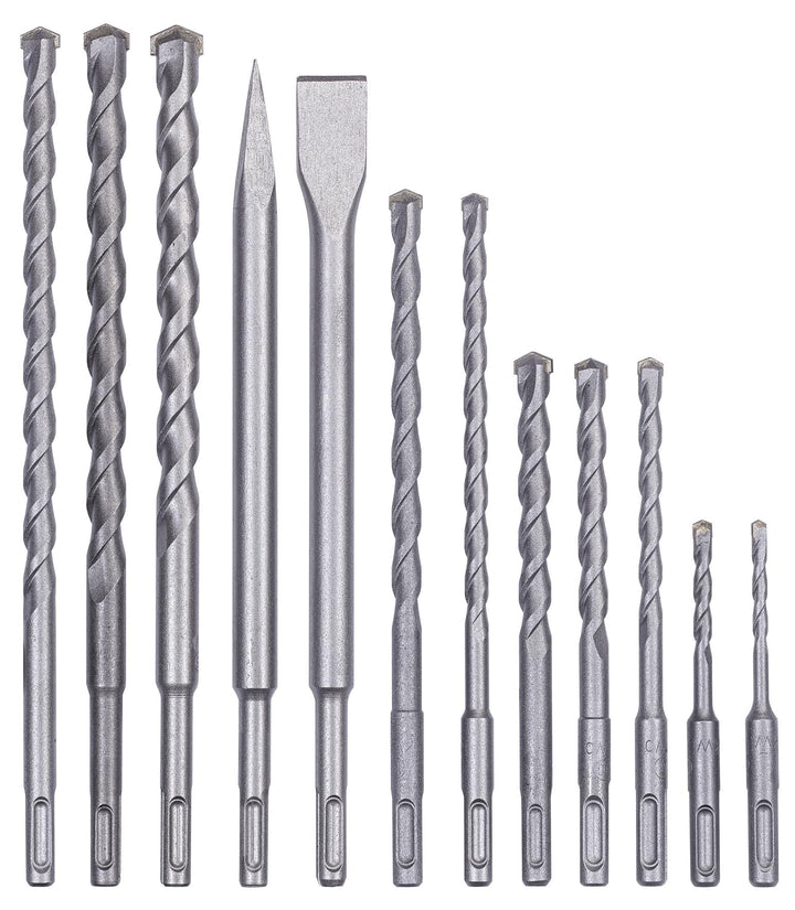 Original Einhell 12-tlg. SDS-plus Bohrer-Meissel-Set (Bohrhammer-Zubehör, inkl. 10x Steinbohrer, 1x