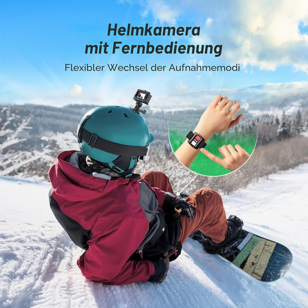Surfola Action Cam 4K/30FPS 20MP 40M Unterwasserkamera WiFi PC Kamera Helmkamera mit Externes Mikrof