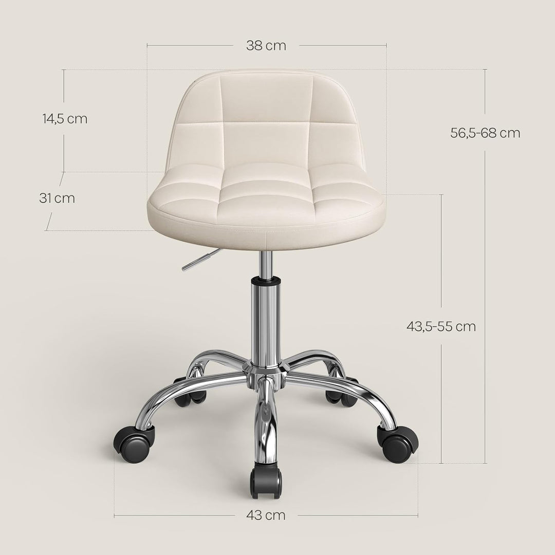 WOLTU Bürohocker mit Rollen, Schminktisch Stuhl höhenverstellbar, Rollrocker mit niedriger Rückenleh