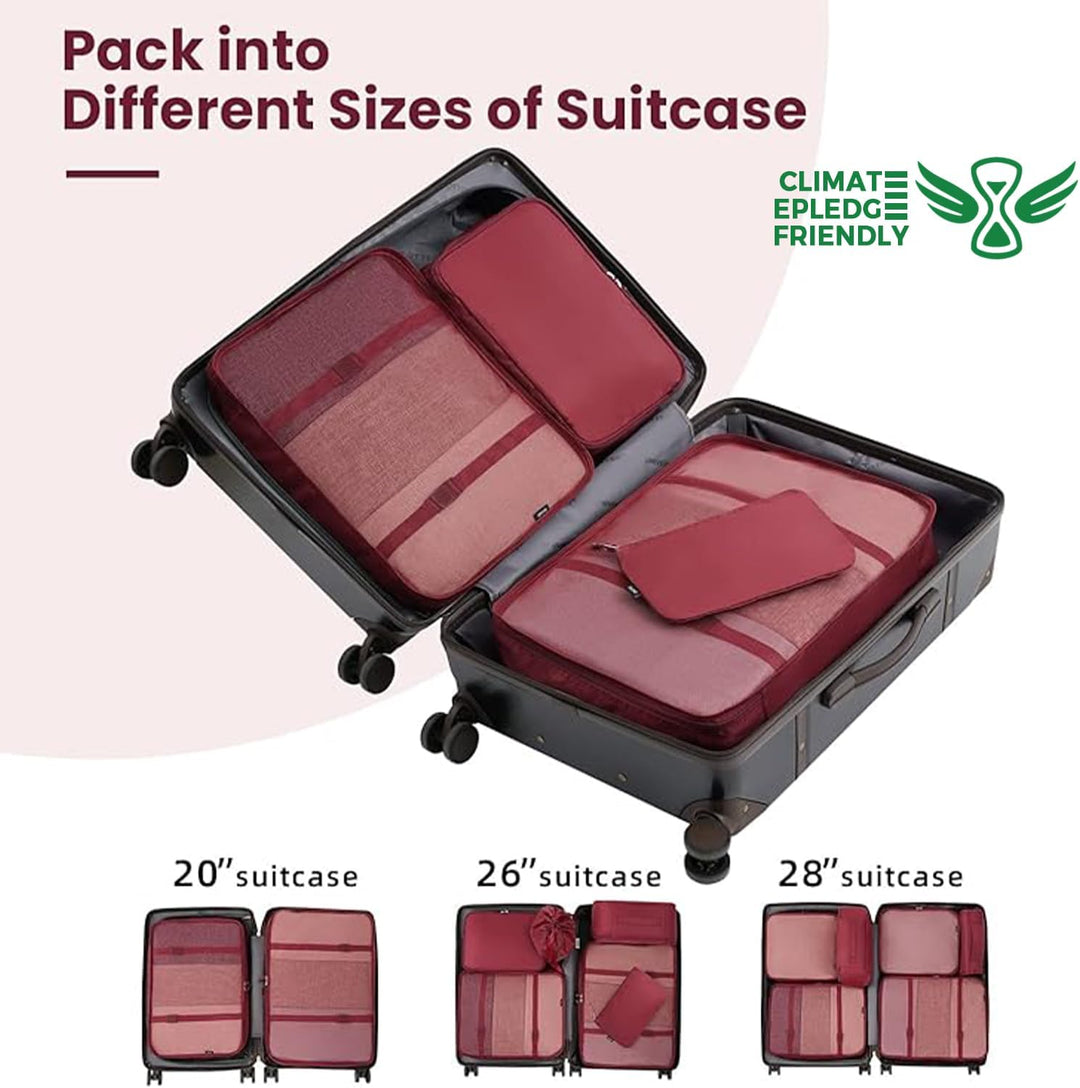 BAGAIL 10er-Set Packwürfel in verschiedenen Grössen Packorganizer für Reisezubehör Handgepäck Koffer