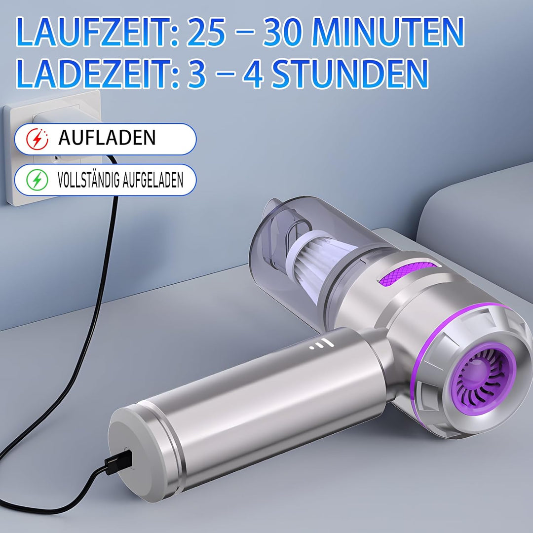 4-in-1 Kabelloser Handstaubsauger, Auto-Staubsauger, 22000PA Starke Saugkraft Mini-Staubsauger, Stau