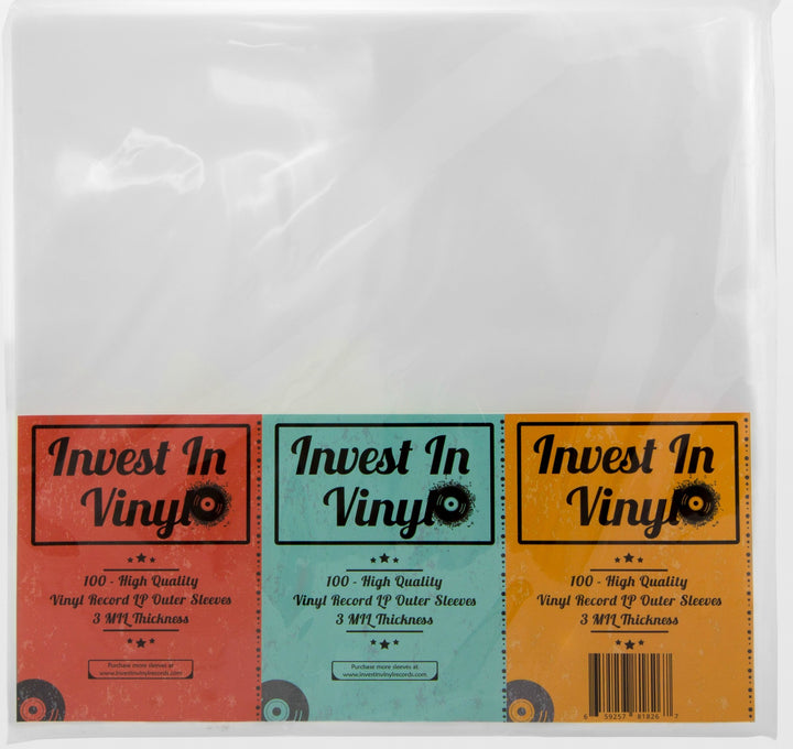 Invest In Vinyl Schallplattenhüllen aus Kunststoff, transparent, 3 mm x 31,8 cm, 32,4 x 31,8 cm, 100