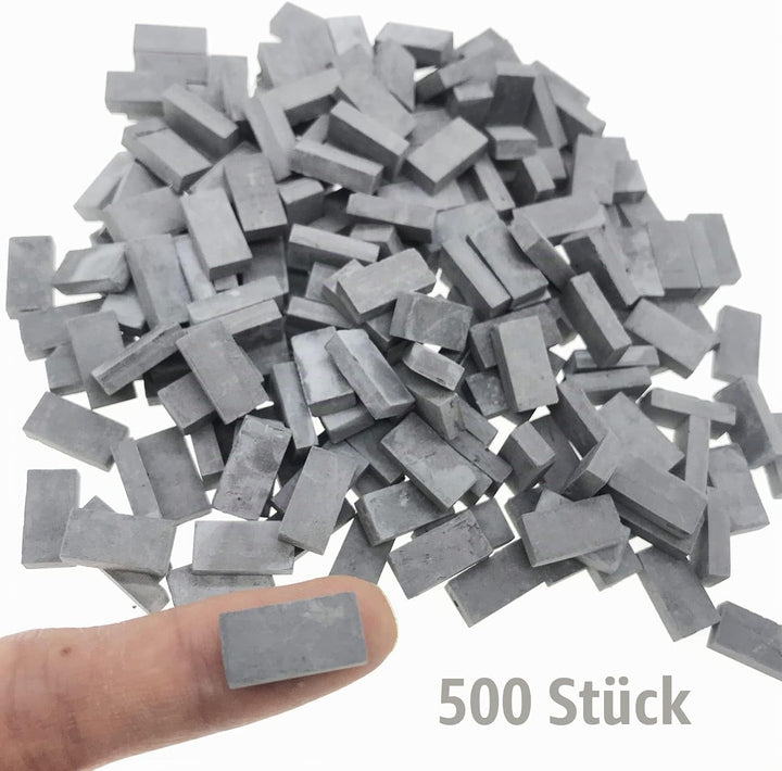 Woohome 500 Stück Mini Ziegel Mini Scale Ziegel Grau Mini Simulation Ziegel mit Schaber für DIY Pupp