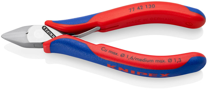 Knipex Elektronik-Seitenschneider mit Mehrkomponenten-Hüllen 130 mm 77 42 130 spitzer Kopf, ohne Fac