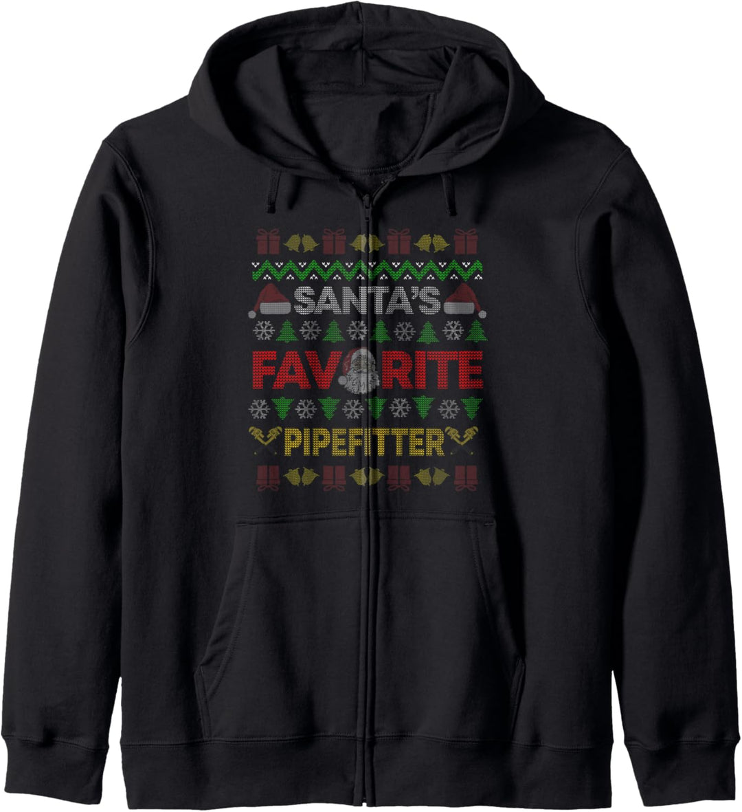 Pipefitter Gifts Funny Ugly Christmas Santa's Favorite Xmas Kapuzenjacke