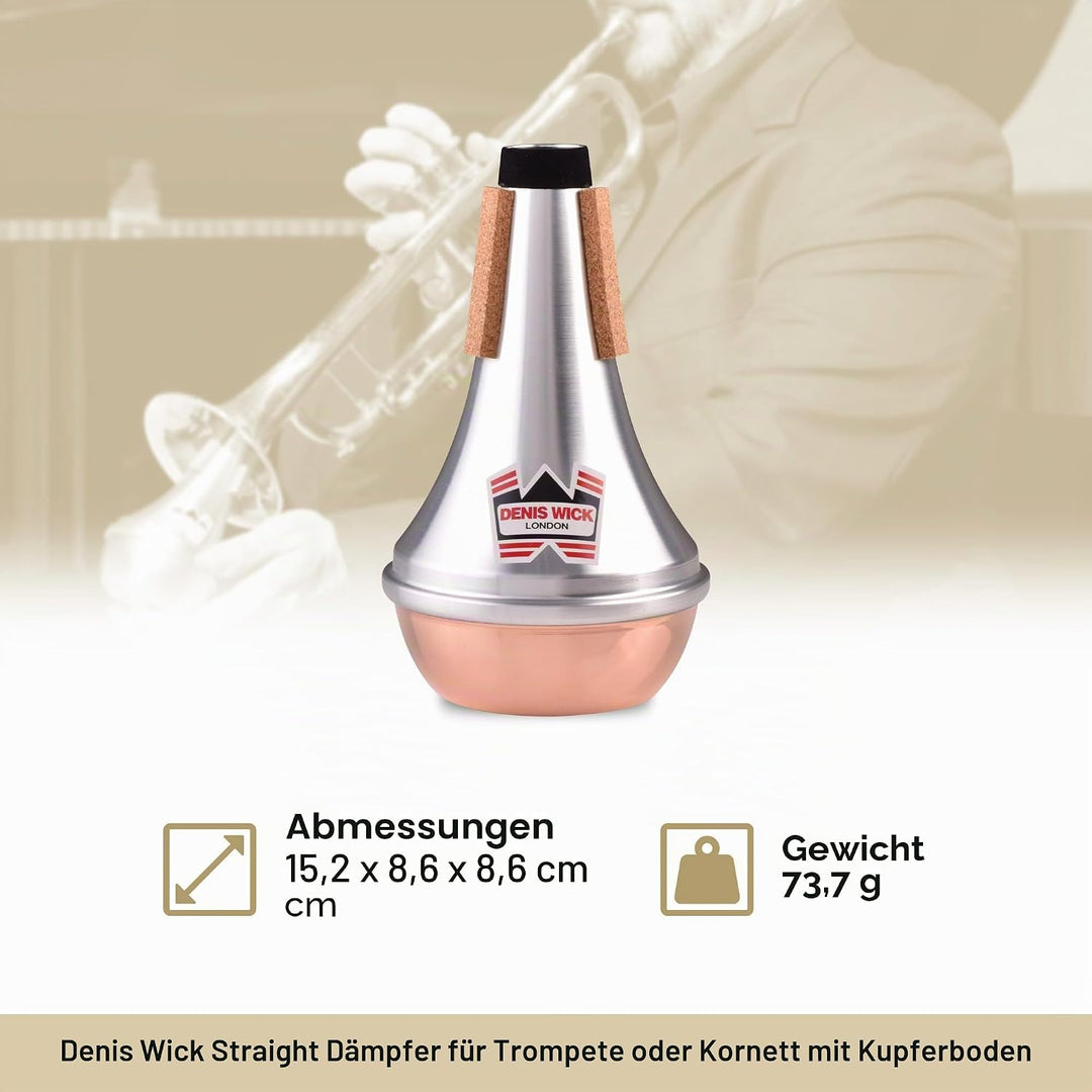 Denis Wick Trompetendämpfer, Straight Gerade/Kupfer silber, DW5504C Gerade / Kupfer, Gerade / Kupfer