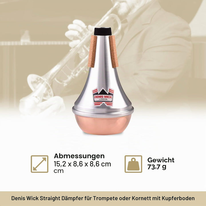 Denis Wick Trompetendämpfer, Straight Gerade/Kupfer silber, DW5504C Gerade / Kupfer, Gerade / Kupfer