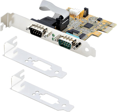 StarTech.com 2 Port PCI Express Serielle Schnittstellenkarte, PCIe auf RS232 (DB9) Karte, Serielle A