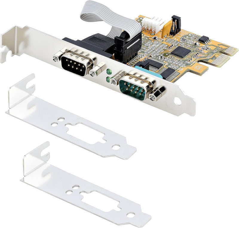 StarTech.com 2 Port PCI Express Serielle Schnittstellenkarte, PCIe auf RS232 (DB9) Karte, Serielle A