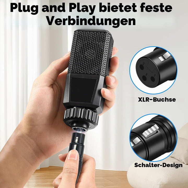 USB-Mikrofonkabel 3m,XLR-auf-USB-Kabel,USB-Stecker auf XLR-Buchse,Mikrofon-Verbindungskabel-Adapter