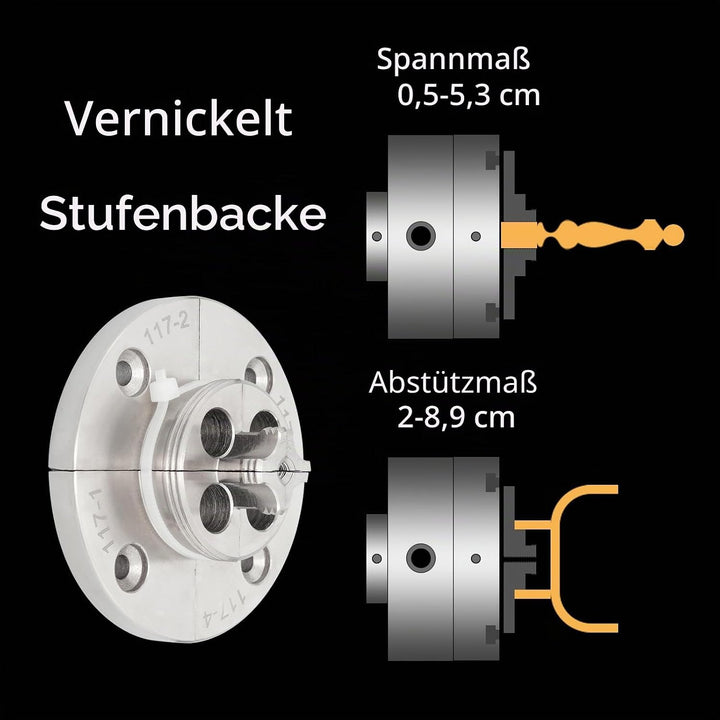 DEEFIINE Holz Drehmaschine Chuck Zubehör - Step Jaw k12STEP, k12STEP