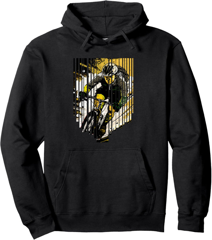 Cooles Mountainbiker Mountainbike Fahrrad Design in Bewegung Pullover Hoodie
