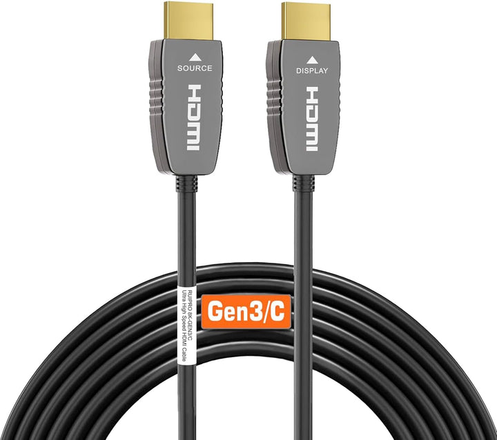RUIPRO 8K CL2 HDMI Glasfaserkabel 7.6M, Zertifiziert HDMI 2.1 48Gbps 8K@60Hz 4K@120Hz Dynamic HDR eA