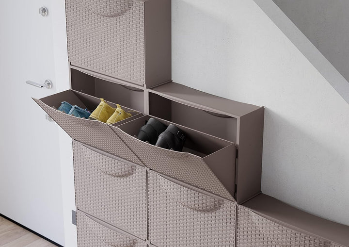 Terry Home Storage Harmony Aufbewahrungsbox, Schuhschrank, 51 x 19 x 39 cm, Grau Tortora/Grigio, Tor