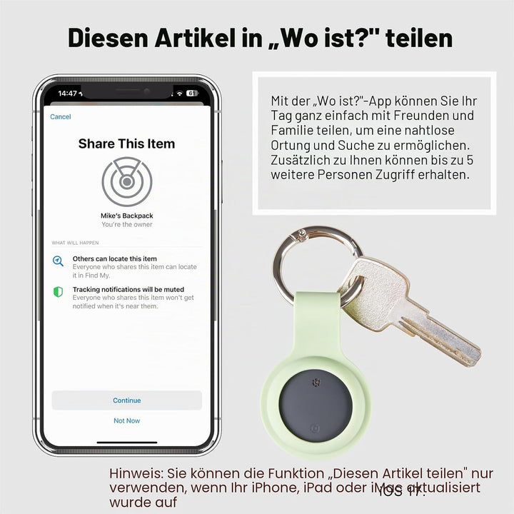 Reyke Smart Tag Pro, Koffer Tracker kompatibel mit Apple Wo ist APP (nur iOS), Schlüsselfinder für S