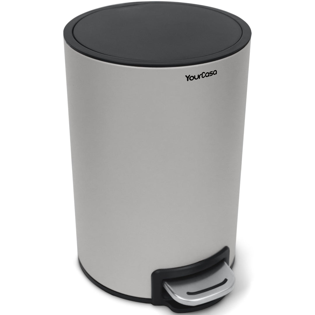 YourCasa Mülleimer Bad [5L] aus Edelstahl für Badezimmer [Softclose] - Badmülleimer Klein - Kosmetik