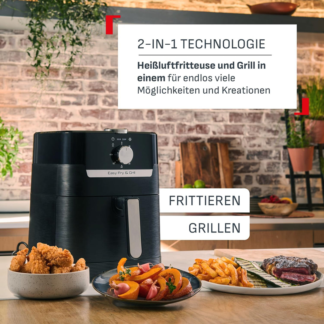 Tefal EY5018 Easy Fry & Grill Classic Heissluftfritteuse | 2-in-1 Technologie (Air Fryer und Grill)