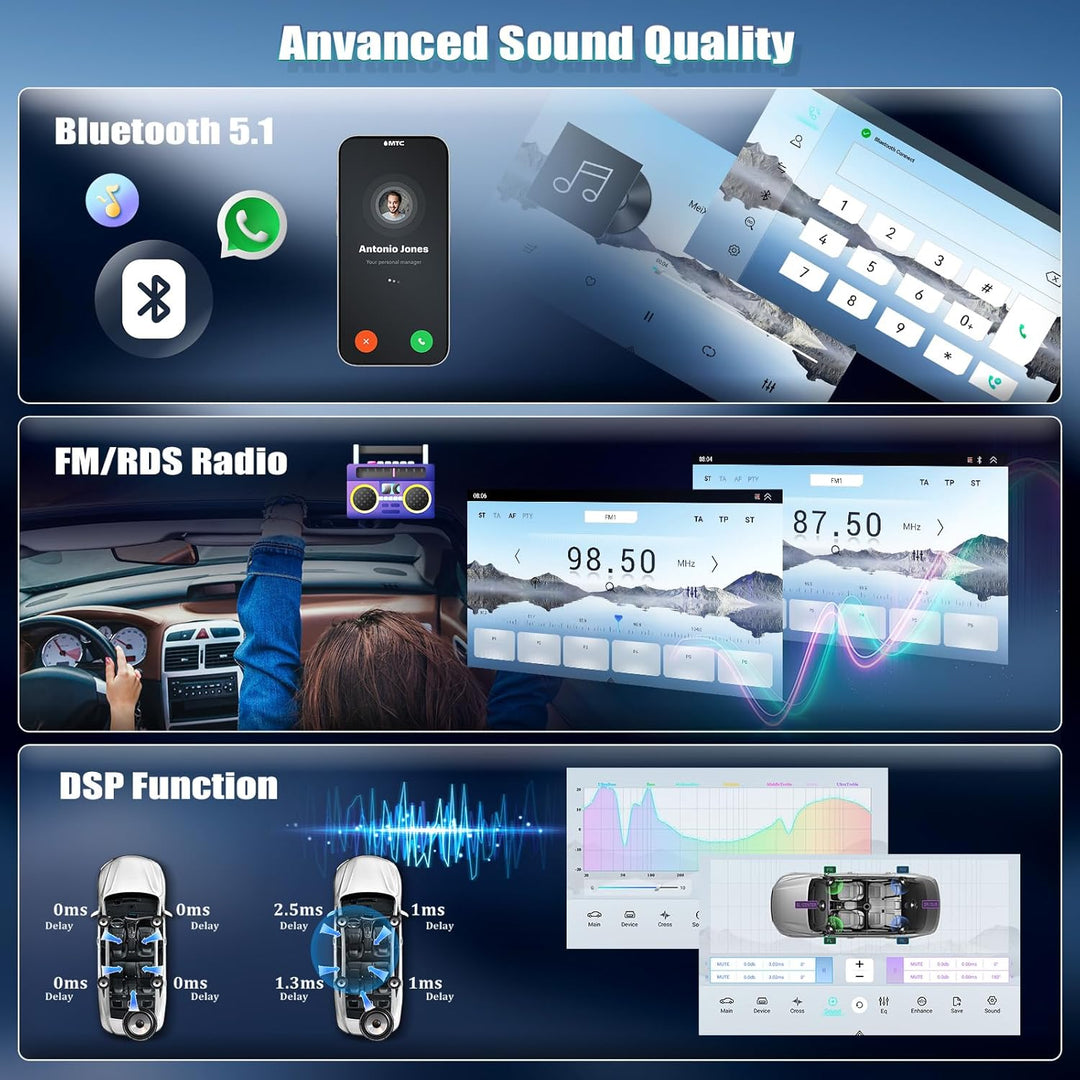 SIXWIN Qualcomm 8 Core 4+64G Android 15 für Mercedes Benz Smart Fortwo 2005-2010 Autoradio mit CarPl