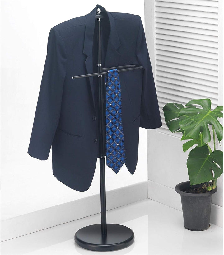 CARO-Möbel Herrendiener JÖRG Kleiderständer Kleiderstange Stummer Diener in schwarz mit Hosenbügel,
