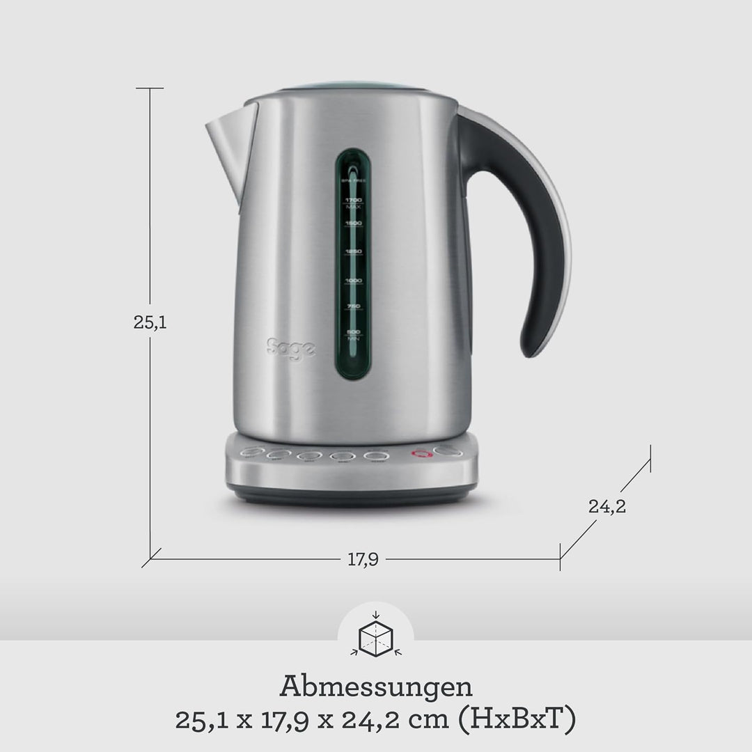 Sage - The Smart Kettle - Leiser, kabelloser elektrischer Wasserkocher - 1,7L Fassungsvermögen, Schn