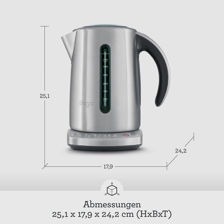 Sage - The Smart Kettle - Leiser, kabelloser elektrischer Wasserkocher - 1,7L Fassungsvermögen, Schn