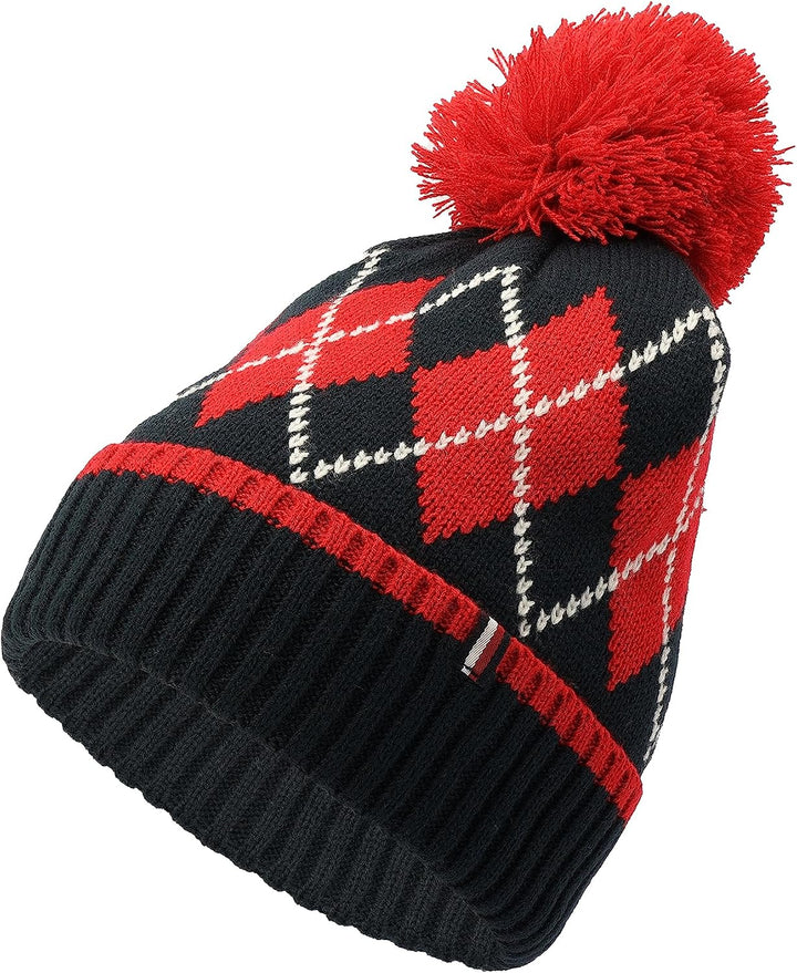 Tommy Hilfiger Damen Argyle Pom Cuff Hat Desert Sky Multi, Desert Sky Multi, Einheitsgrösse