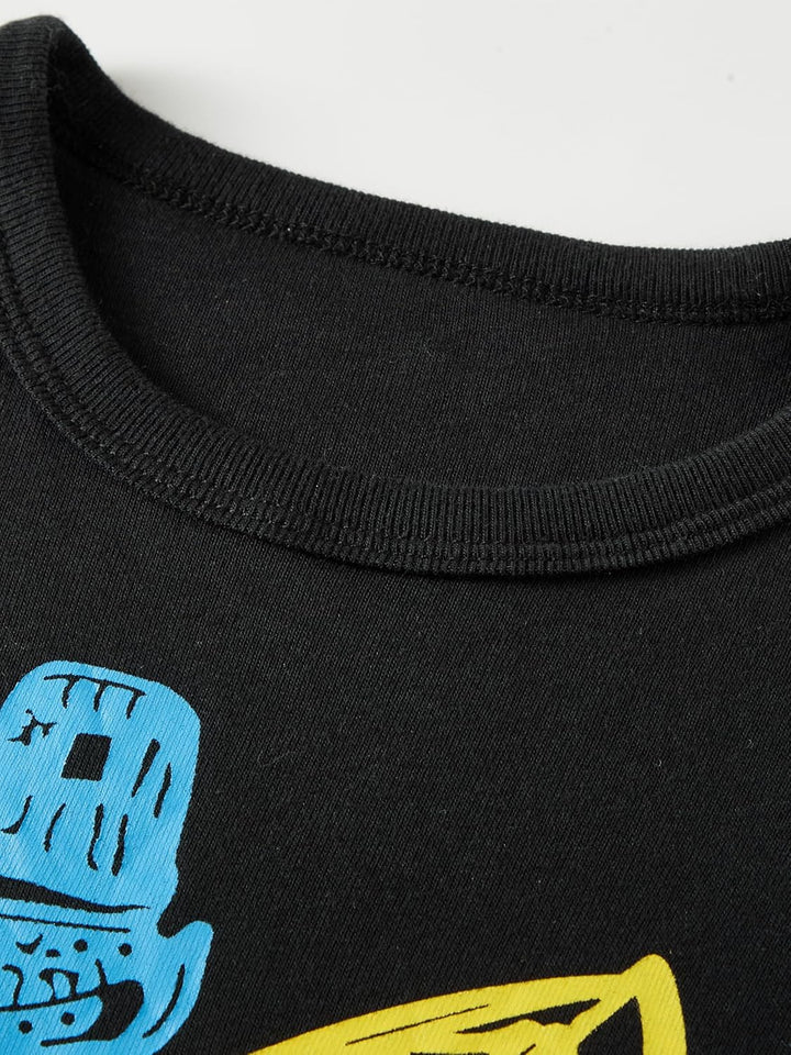 Jungen Pyjama Langarm 4-teilig Kleine Kinder Nachtwäsche Schlafanzug Set 2-14 Jahre 4p-digger Autos