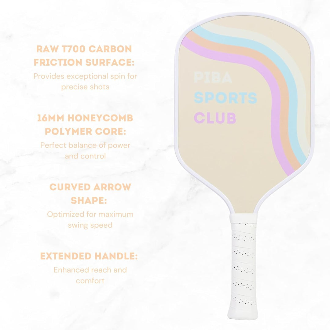 PRO Pickleball Schläger – T700 Carbon, 16mm Honeycomb, Angeraute Oberfläche für Top Spin, Verlängert