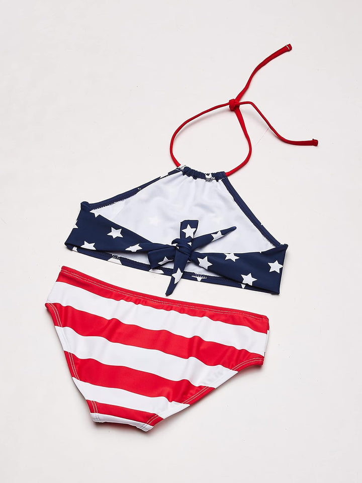 Kanu Surf Mädchen Mahina Halter Bikini Beach Sport 2-piece Swimsuit Bikini-Set 2 Jahre Usa-flagge, 2