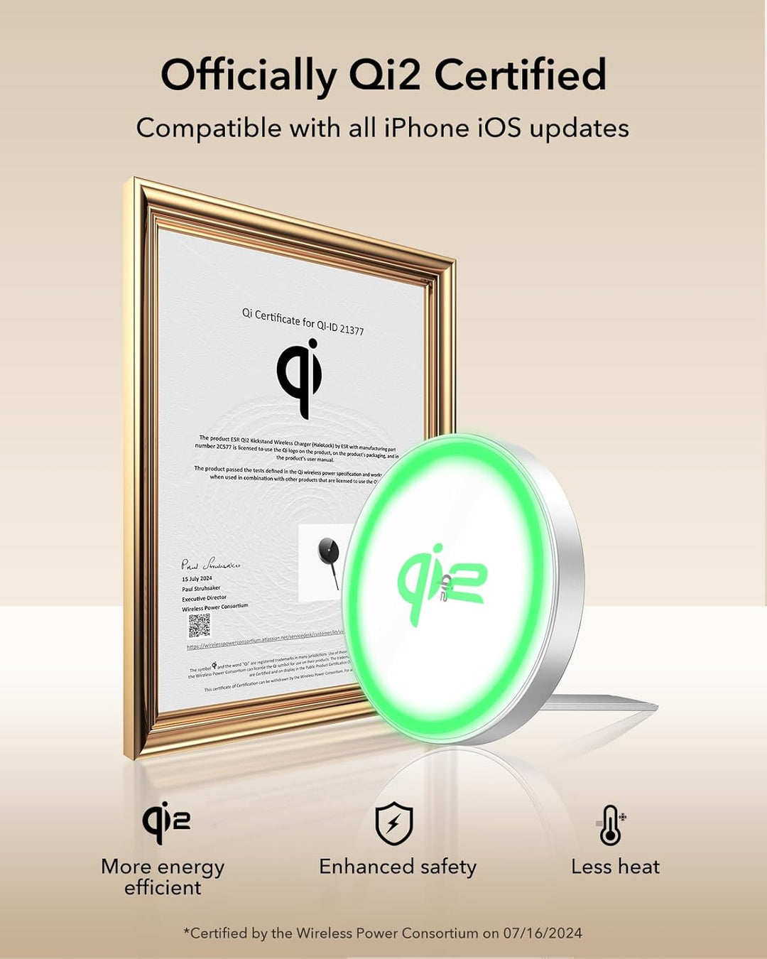 ESR für Magsafe Ladegerät 15W,Wireless Charger mit Ständer für iPhone 17/17e/16/15/14/13/12, AirPods