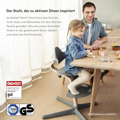 Stokke Nomi Newborn Set, Black/Grey Blue - Mit 5-Punkt-Sicherheitsgurt und wendbarem, waschbarem Tex