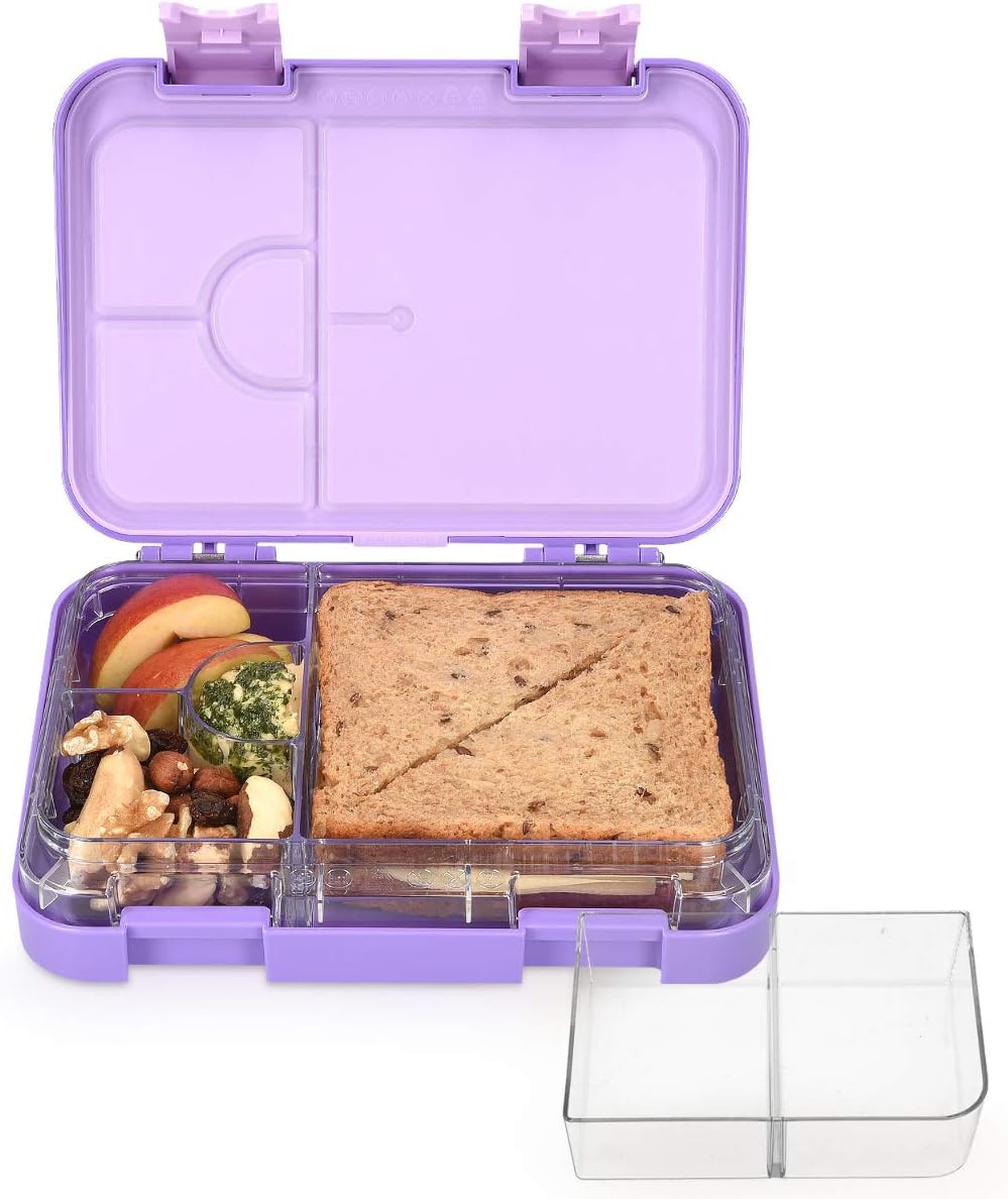 Navaris Bento Box Lunch Box Brotdose Vesperbox - auslaufsicher mit variablen Fächern - herausnehmbar