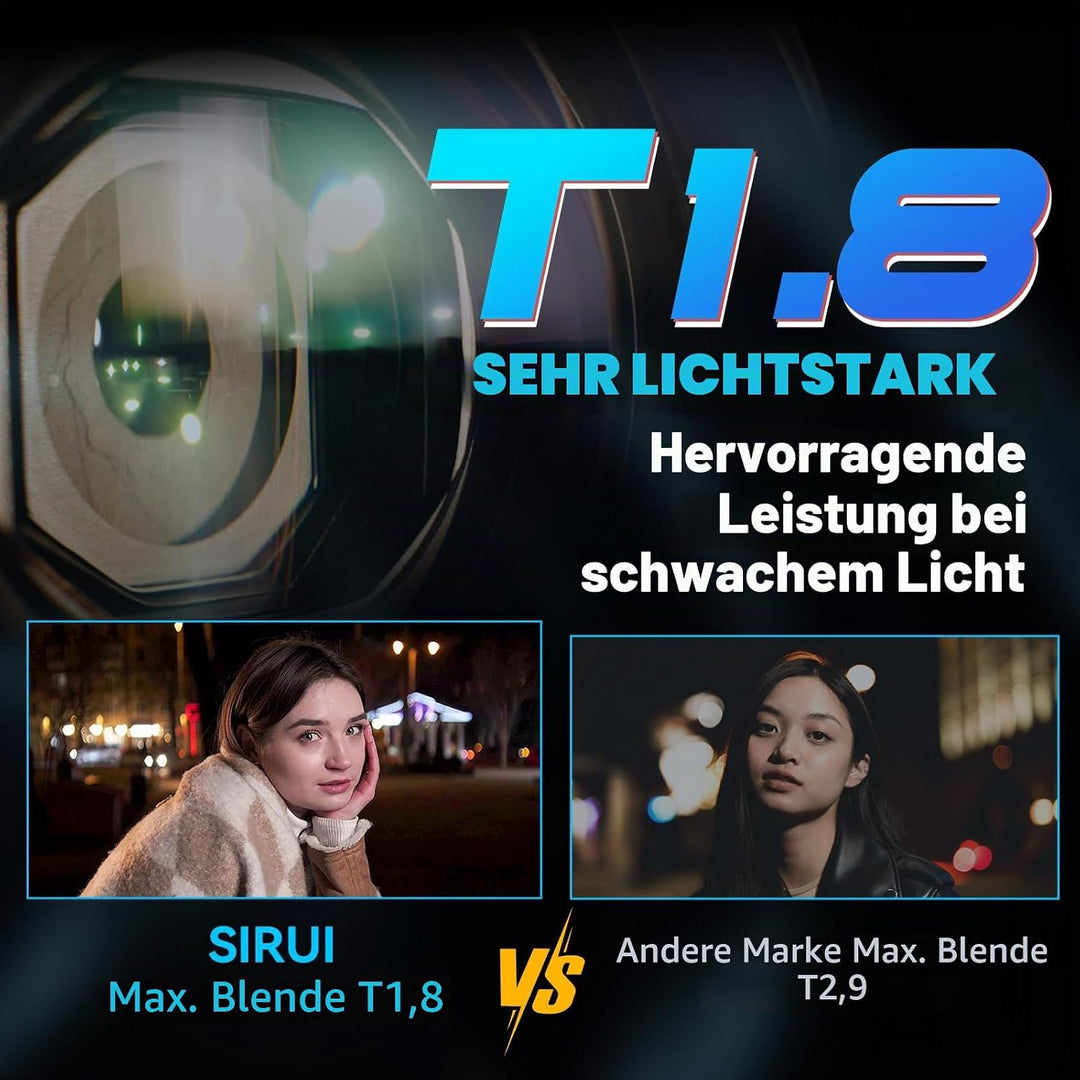 SIRUI 20mm T1.8 1.33x Anamorphisches Objektiv, S35 Autofokus-Objektiv für Z-Mount Kameras – kompatib