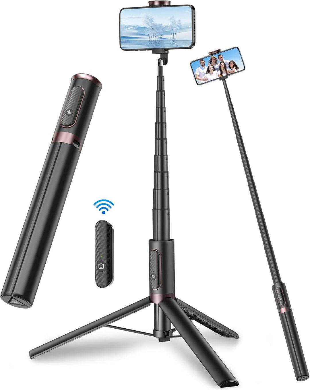 TONEOF 170CM Selfie Stick Stativ, Ausziehbar All-in-1 Stativ Handy Foto-&Videokits aus Aluminium mit