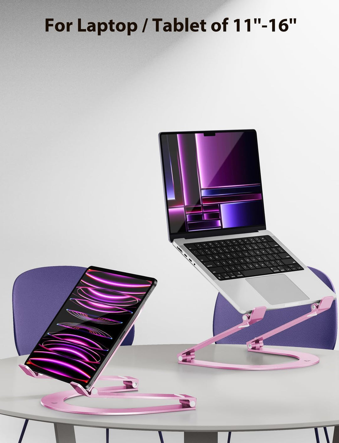Laptop Ständer,Maxonar Höhenverstellbar Faltbarer Aluminium Laptop Stand Ergonomischer,Belüfteter La