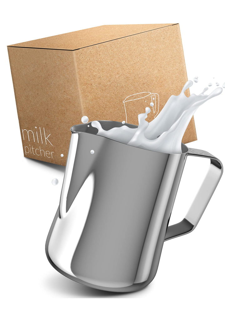 Lambda Coffee Barista Milchkännchen Edelstahl 600ml I Classic Classic (Hochglanz) 600ml, Classic (Ho