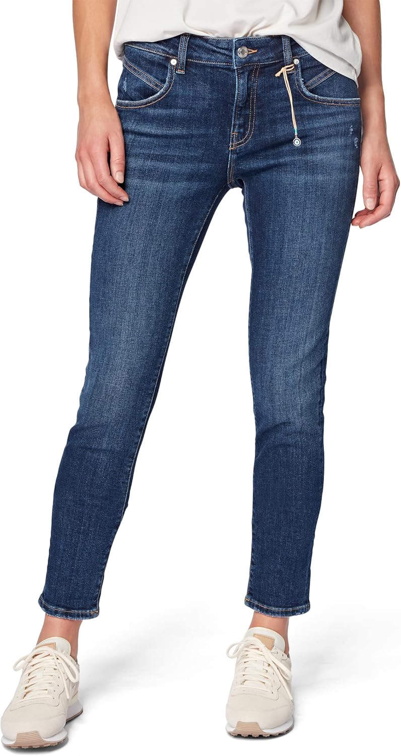 Mavi Damen Damen Jeans Hose Adriana Stretchdenim Light Indigo Glam [22737] 24W / 28L Dark Brushed De