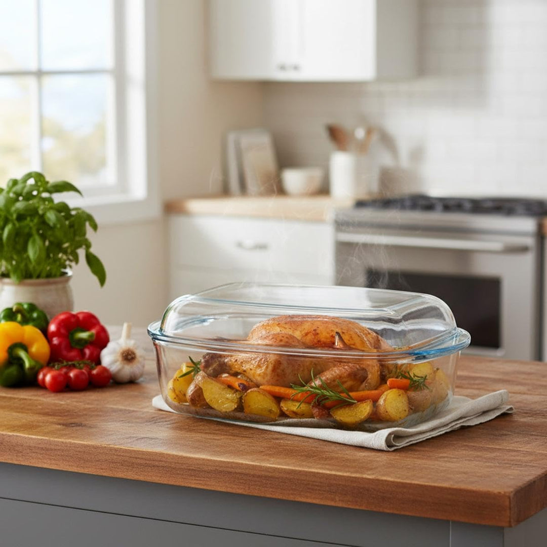 Pyrex - 466a000/6343 – Kochtopf, rechteckig, aus Glas, 6,5 l, transparent