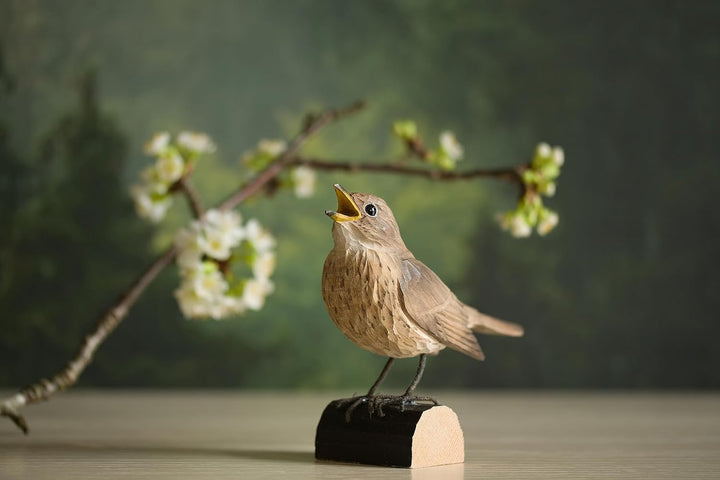 WILDLIFEGARDEN Wildlife Garden WG4440 DecoBird Sprosser - Handgeschnitzter Dekorative Vogel aus Holz