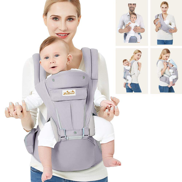 Viedouce Babytrage Ergonomische mit Hüftsitz/Reine Baumwolle Leicht und atmungsaktiv/Multiposition:D