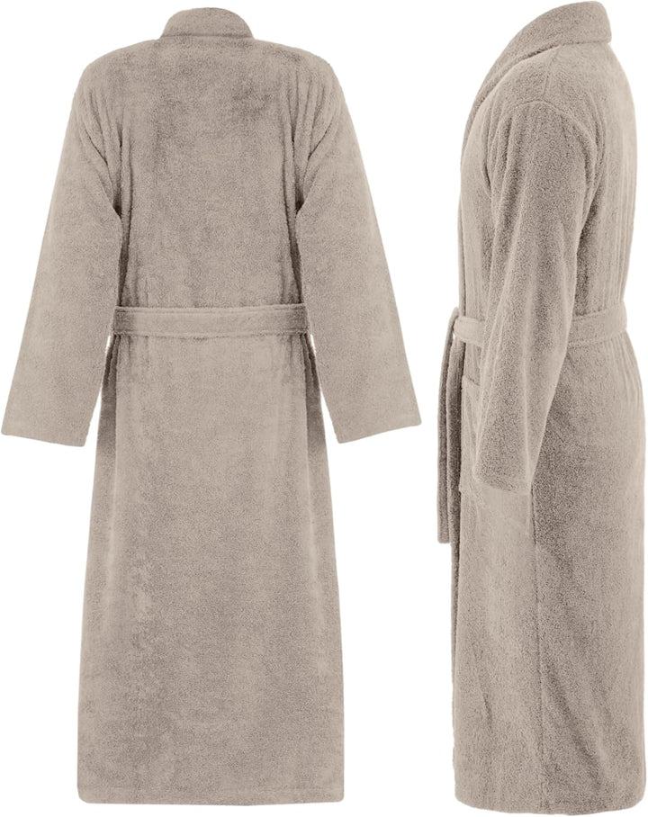 PandaHome Bademantel Damen und Herren aus 100% Baumwolle, Morgenmantel Frottee Kuschel, Saunamantel