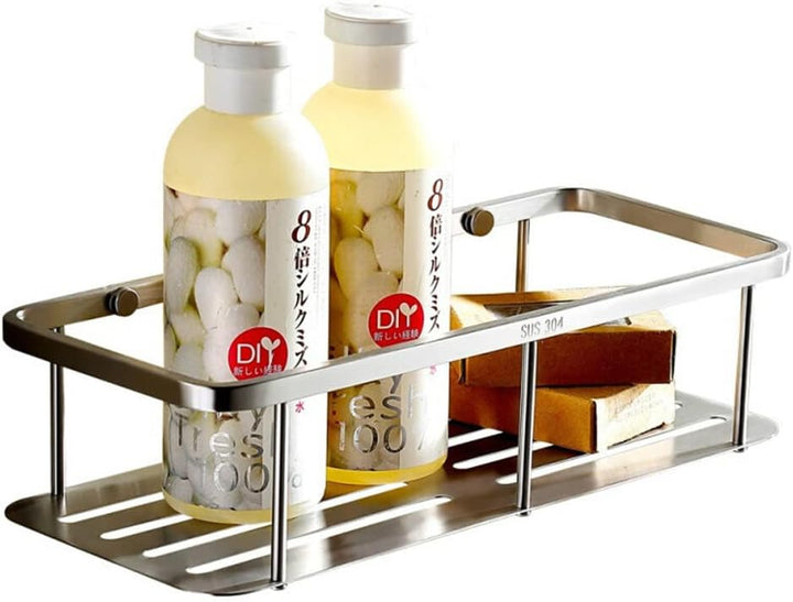 Wandregal für Badezimmer / Dusche, gebürsteter Edelstahl, rostbeständig, CS005
