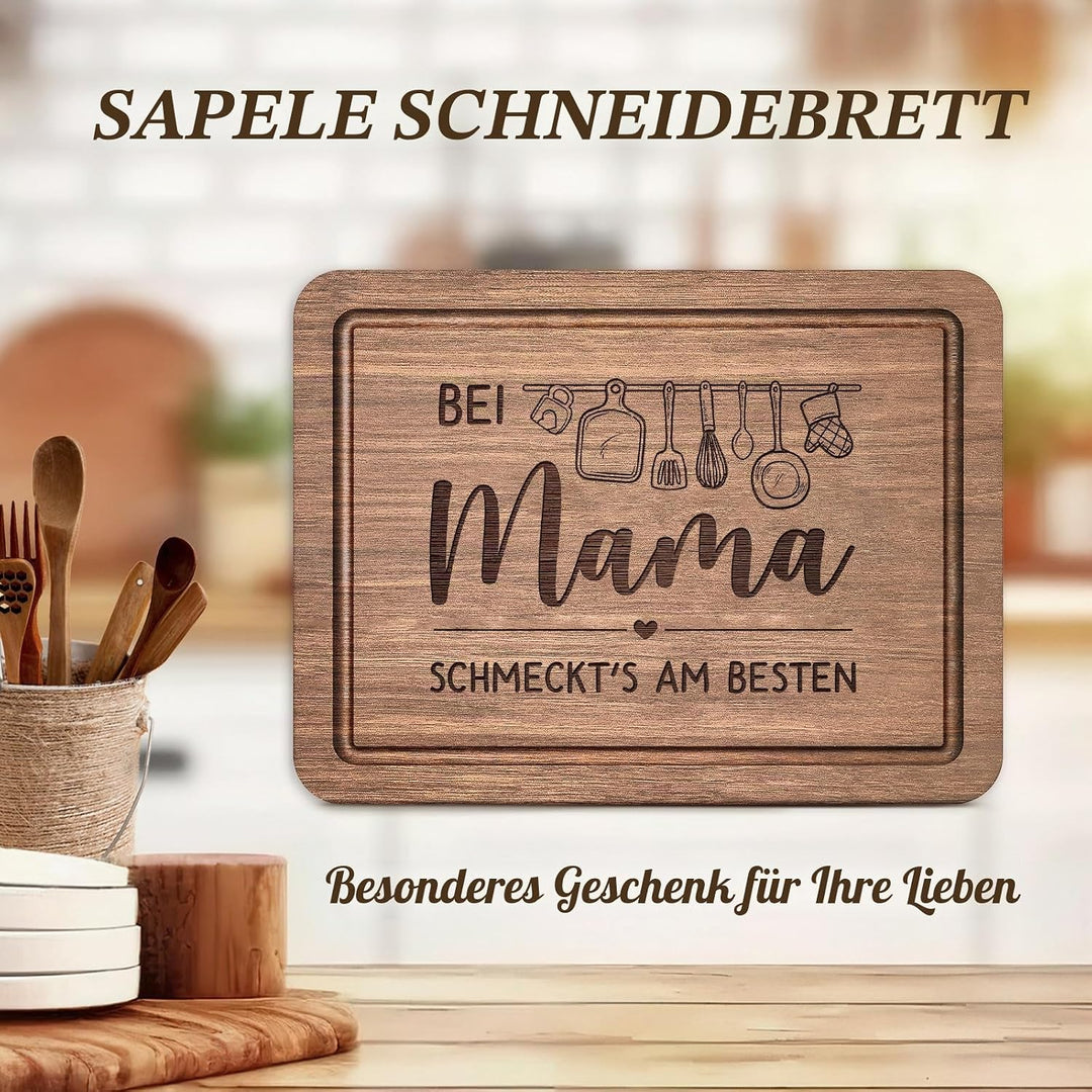 Mama Geschenk, Schneidebrett aus Holz Geburtstagsgeschenk für Mama, Holzschneidebrett aus Massiver A